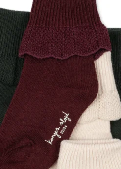 3 PACK FRILL SOCKS - green mix