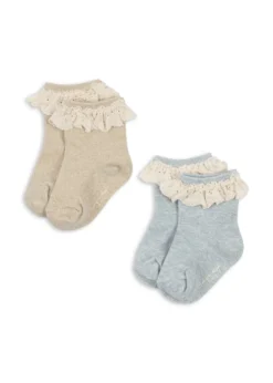 2 PACK GLITTER FLÆSESTRØMPER - pearl blue