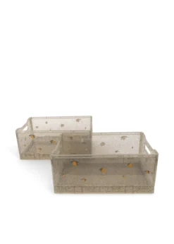 2 PACK GLITTER STORAGE BOX - sparkling blue