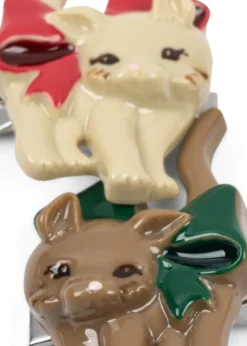 2 PACK KITTEN HAIR CLIP - bow kitty