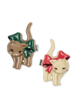 2 PACK KITTEN HAIR CLIP - bow kitty