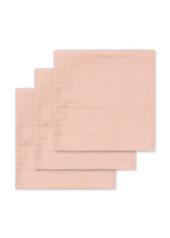 3 pack muslin cloths - mahogany rose