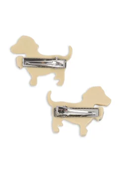 2 PACK PUPPY HAIR CLIP - creme brulee