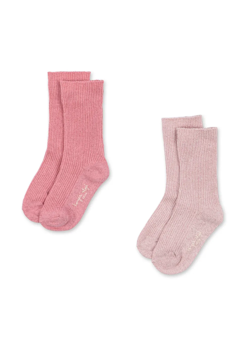 2 PACK RIB GLITTER SOCKS - rose mix
