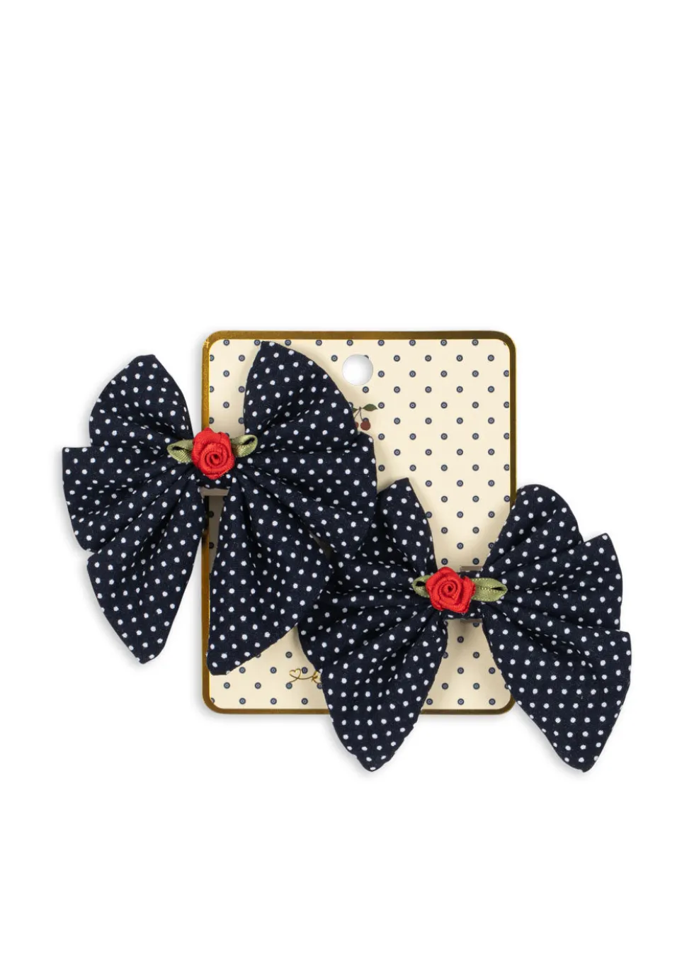 2 PACK ROSE ROUGE BOW HAIR CLIP - dot nuit