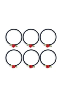 6 PACK ROSE ROUGE HAIR ELASTIC - total eclipse