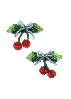 2 Pak Cherry Perlesløjfe Hårspænder - cherry