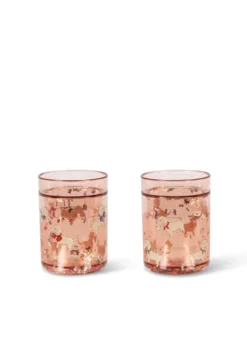 2 Pak Glitterkopper - woof letter rose