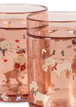 2 Pak Glitterkopper - woof letter rose
