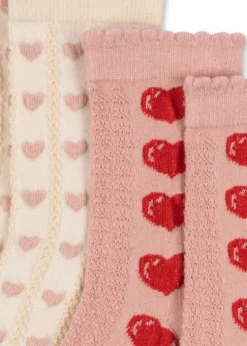 2 Pak Hjerte Sokker - heart mix
