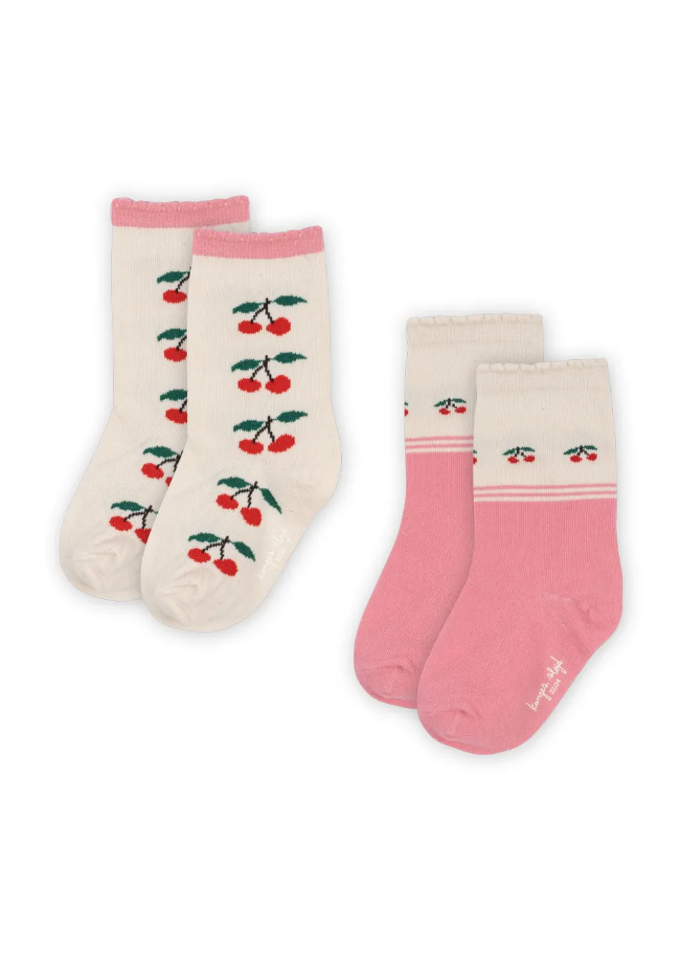 2 PAK JACQUARD SOKKER - cherry mix