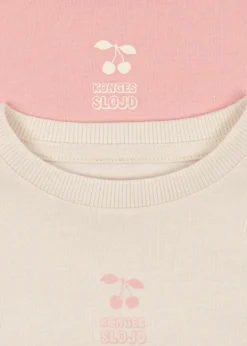 2 PAK LIN LANGÆRMET T SHIRT - pink dolphin/antique white