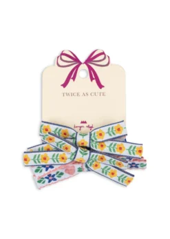 4 pak mini bow elastikker - white/rose