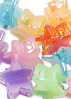 10 Pak Mini Stjerne Hårklemmer - multi