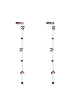 2 pak pearly tassel hårklips - cherry
