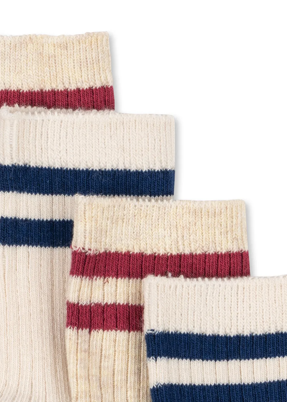 2 pak rib strømper - off white/multi strip
