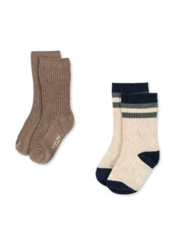 2 pak strømper - navy stripe