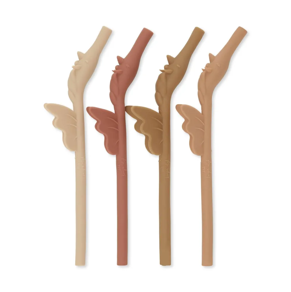4 pak sugerør - rose mix