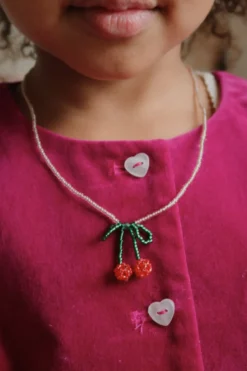 Pearly halskæde og armbånd - cherry