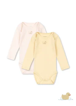 PERLA 2 PACK LS BODY OCS - banana crepe/creole pink