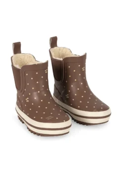 Roi Fleece Gummistøvler - cherry dot marrone