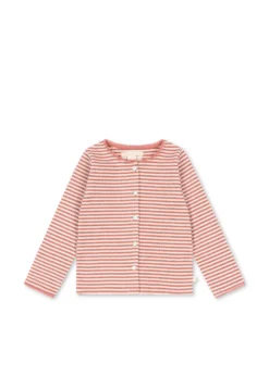 Roli Stribet Cardigan - rose cream stripe
