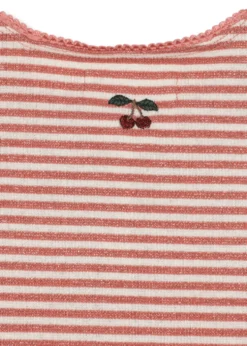 Roli Stribet Cardigan - rose cream stripe