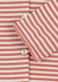 Roli Stribet Cardigan - rose cream stripe
