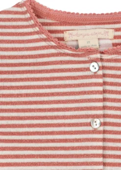 Roli Stribet Cardigan - rose cream stripe