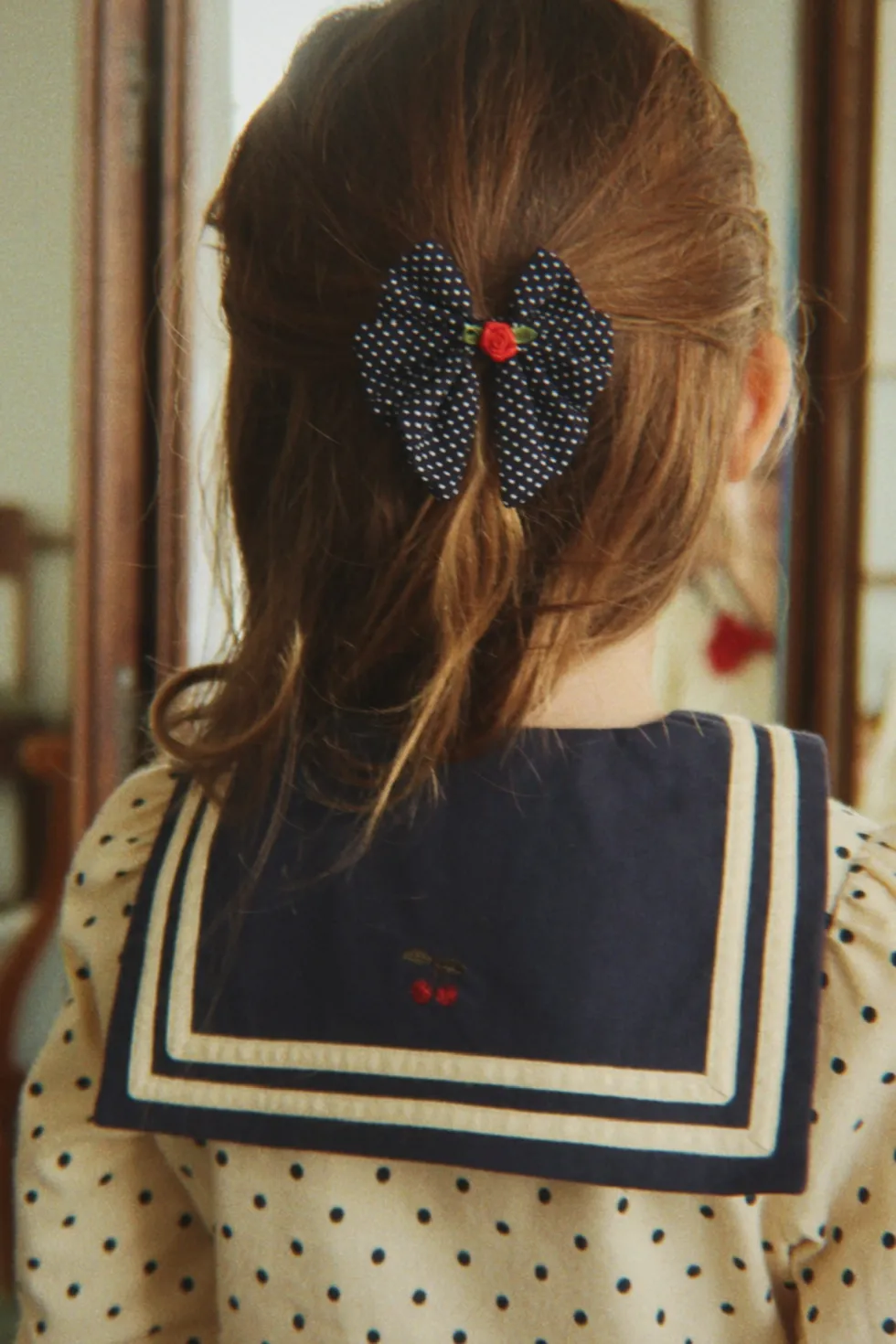 ROSE ROUGE BOW HAIR CLIP - dot nuit
