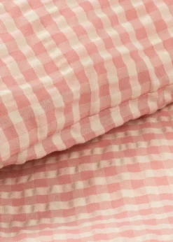 SEER JUNIOR BEDDING SET 100X140 - powder pink check