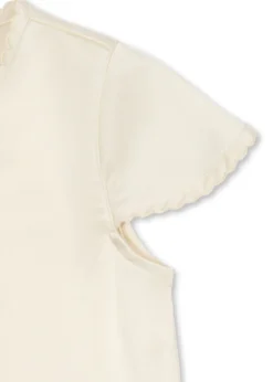SHEENY SHORT SLEEVE TOP - buttercream