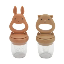 SILICONE FRUIT FEEDING PACIFIER - almond/terracotta