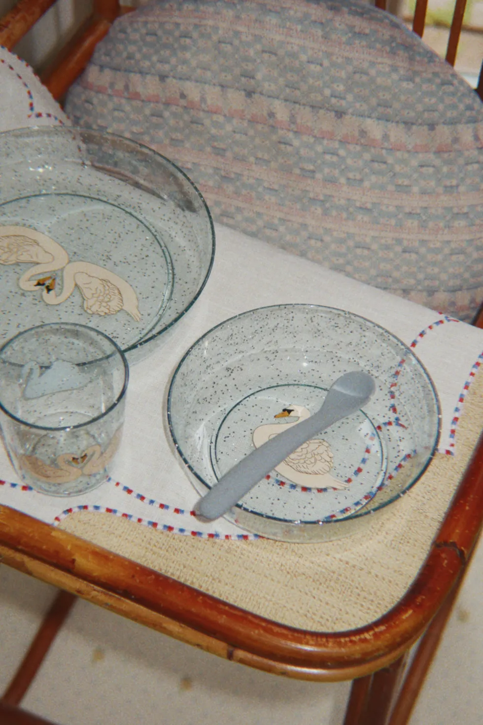 Sparkly Spisesæt - swan blue