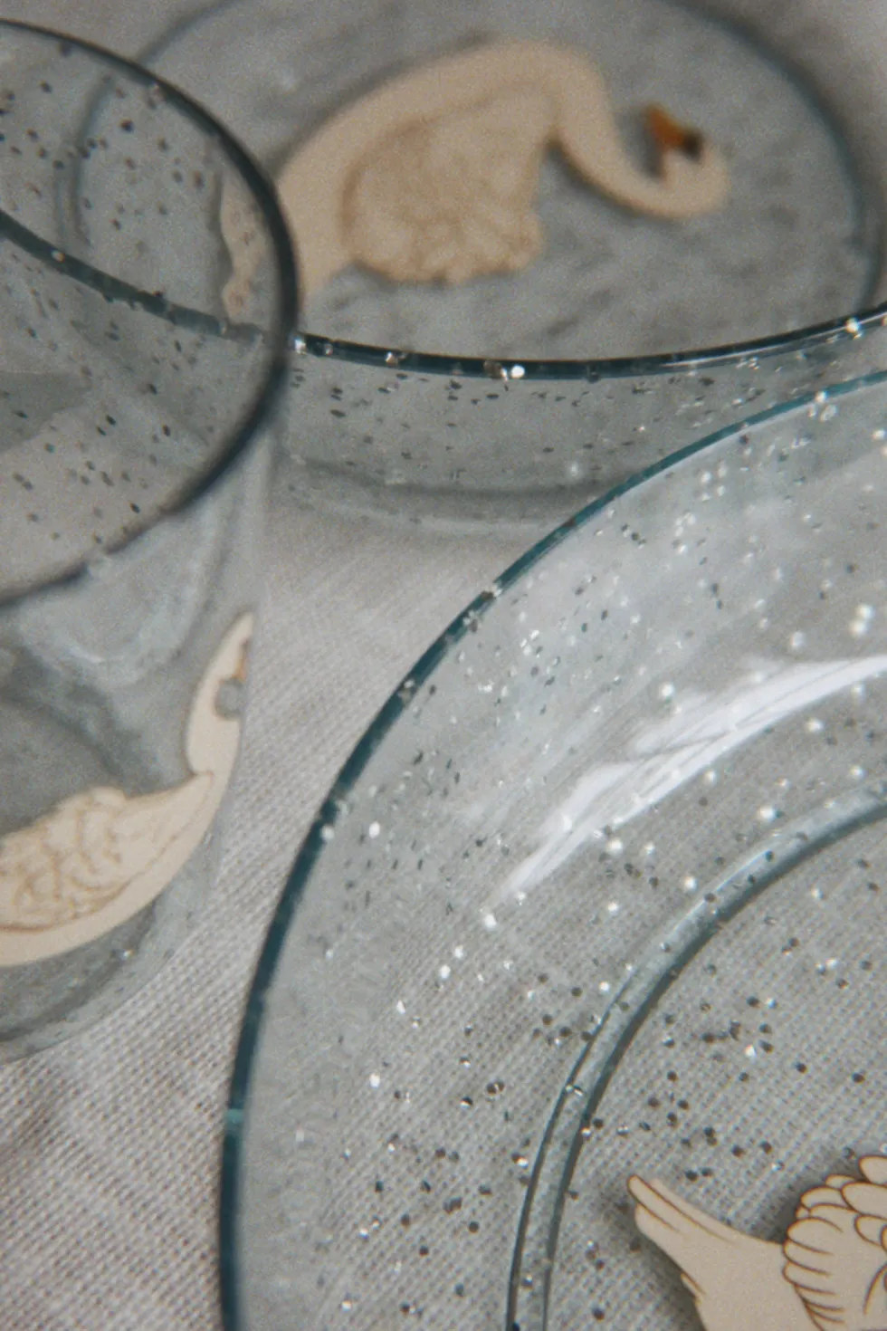 Sparkly Spisesæt - swan blue