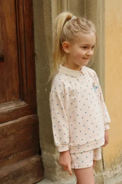 Spotty Langærmet Polo - rosewater dot