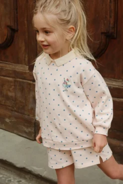 Spotty Langærmet Polo - rosewater dot