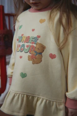 SPOTTY SWEATSHIRT - banana crepe