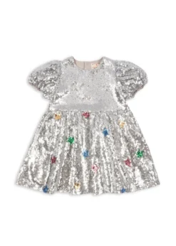 Starla Stardust kjole - star sequin silver